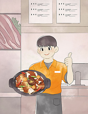 PSD 남자 음식 일러스트 주방용품 요리 한명 사람 컬러풀 주방 주방장 요리사 최고 즐거움 메뉴 갈비찜 성인남자한명만 국내일러스트 직업 1 감정 컬러 생활용품 찜 갈비 남자한명만 성인남자만 파일형식