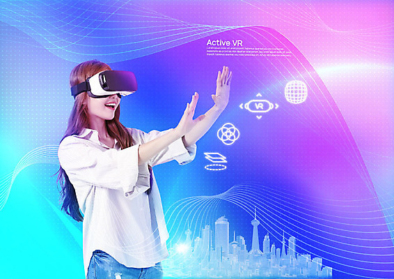 PSD 편집이미지 여자 패턴 한명 서기 사람 상반신 20대 성인 옆모습 컬러풀 한국인 체험 비눗방울 즐거움 신기함 가상현실 성인여자한명만 오큘러스 4차산업 VR기기 이미지편집 1 감정 산업 뷰포인트 컬러 컨셉 무늬 모션 동양인 청년 기계 여자한명만 성인여자만 파일형식