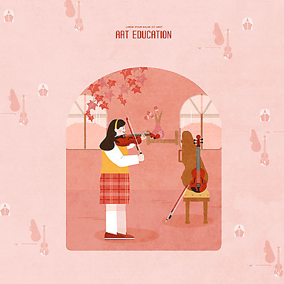 PSD 여학생 여자 교육 예술 음악 분홍색 단풍 의자 일러스트 청소년 여고생 선반 한명 사람 취미 꽃병 바이올린 즐거움 여중생 바이올린케이스 에듀 에듀케이션 십대여자한명만 스쿨팩 국내일러스트 1 학생 꽃 감정 컬러 가구 잎 중학생 고등학생 현악기 문화예술 여자한명만 십대여자만 파일형식