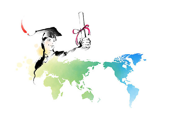 PSD 여자 교육 세계지도 일러스트 학사모 캘리그라피 졸업 붓터치 한명 사람 졸업장 즐거움 번짐 유학 에듀 에듀케이션 십대여자한명만 스쿨팩 국내일러스트 모자_잡화 1 감정 지도 세계 여자한명만 십대여자만 파일형식 효과