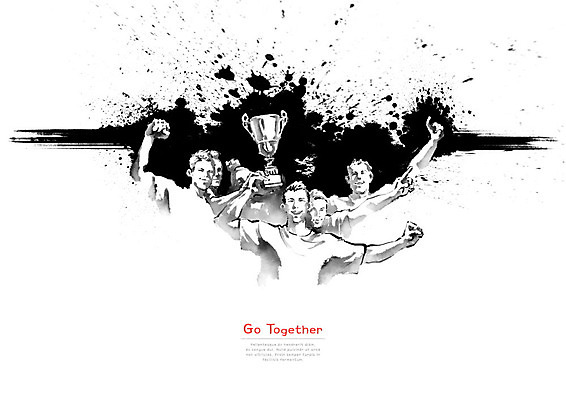 PSD 남자 일러스트 캘리그라피 붓터치 협력 함께함 흑백 사람 여러명 성인 파이팅 검은색 우승 사회 트로피 동료 번짐 성인남자만 국내일러스트 컬러 다수 컨셉 관계 모션 촬영기법 최고 상_우승 공동체 남자만 성인만 파일형식 효과