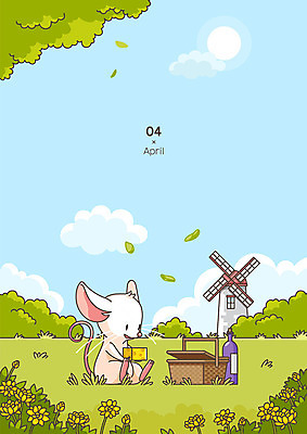 한마리 일러스트 치즈 프레임 초원 사람없음 소풍 봄 풍차 달력 십이지신 쥐띠 쥐 4월 즐거움 십이지신캐릭터 쥐캐릭터 봄소풍 소풍바구니 프레임일러스트 흰쥐 2020년 경자년 국내일러스트 일러캐릭터 AI파일 캐릭터 1 계절 감정 동물캐릭터 유제품 야외활동 바구니 날짜 설치류 연도 파일형식 벡터