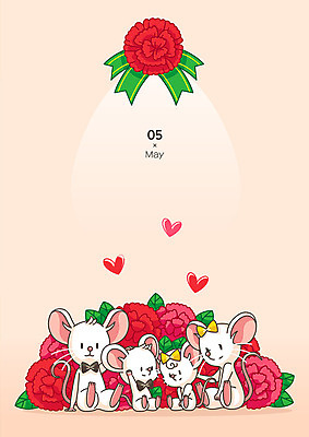 행복 여러마리 일러스트 가족 프레임 사랑 사람없음 봄 달력 십이지신 하트 쥐띠 쥐 5월 카네이션 십이지신캐릭터 가정의달 쥐캐릭터 프레임일러스트 흰쥐 2020년 경자년 국내일러스트 일러캐릭터 AI파일 모양 캐릭터 계절 꽃 감정 동물캐릭터 다수 관계 날짜 설치류 연도 파일형식 벡터