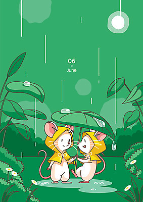 잎 두마리 일러스트 프레임 사람없음 초록색 여름 새싹 달력 십이지신 풀잎 비 쥐띠 쥐 이슬 6월 빗방울 즐거움 십이지신캐릭터 우비 장마 쥐캐릭터 프레임일러스트 흰쥐 2020년 경자년 국내일러스트 일러캐릭터 AI파일 자연요소 식물 캐릭터 옷 계절 감정 컬러 동물캐릭터 2 날씨 풀_식물 비_날씨 날짜 설치류 연도 파일형식 벡터