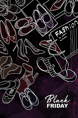 PSD 구두 신발 가방 일러스트 사람없음 쇼핑 상자 쇼핑백 세일 검은색 손그림 블랙프라이데이 국내일러스트 잡화 컬러 데이이벤트 파일형식