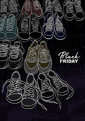 PSD 운동화 신발 일러스트 사람없음 쇼핑 세일 검은색 스니커즈 손그림 블랙프라이데이 국내일러스트 컬러 데이이벤트 파일형식