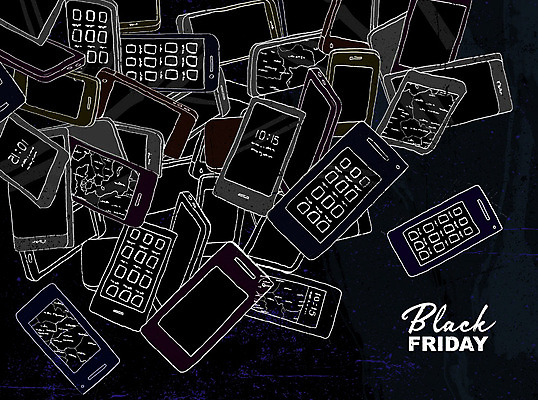 PSD 일러스트 사람없음 스마트폰 쇼핑 세일 검은색 여러개 손그림 블랙프라이데이 국내일러스트 컬러 다수 데이이벤트 핸드폰 스마트기기 파일형식