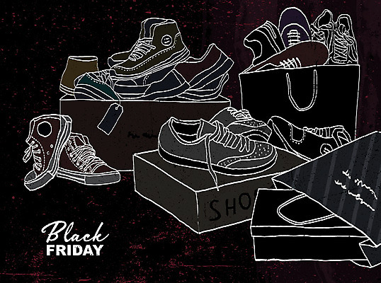 PSD 신발 일러스트 사람없음 쇼핑 상자 쇼핑백 세일 검은색 손그림 블랙프라이데이 국내일러스트 컬러 가방 데이이벤트 파일형식