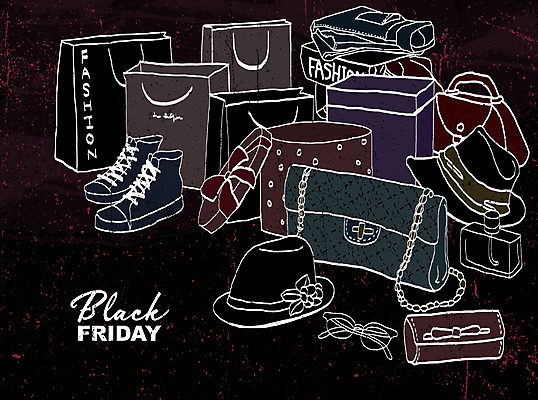 PSD 모자 옷 안경 신발 가방 일러스트 사람없음 선물상자 쇼핑 쇼핑백 세일 검은색 향수 손그림 블랙프라이데이 국내일러스트 잡화 컬러 데이이벤트 선물 상자 화장품 파일형식