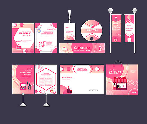 템플릿 배너템플릿 분홍색 이벤트 사람없음 세트 뷰티 쇼핑백 화장품 립스틱 현수막 향수 전단 엽서 초대장 패키지 아이섀도 고데기 박람회 손부채 화장품가게 소봉투 행사세트 행사템플릿 AI파일 배너 컬러 가방 편지봉투 카드_감사 상점 편지 홍보물 헤어용품 파일형식 벡터