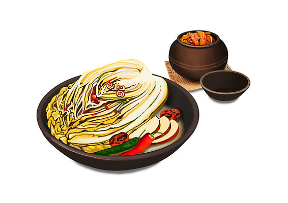 PSD 그릇 한식 일러스트 고추 김치 한국 사람없음 사과 대표 대추 발효 배추김치 백김치 발효음식 그릇받침대 수박김치 국내일러스트 식기 아시아 음식 채소 과일 받침대 파일형식