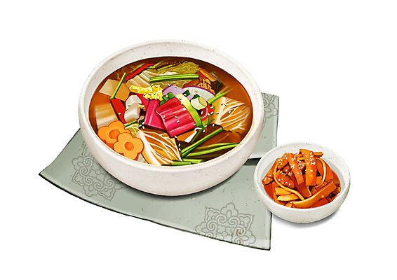 PSD 그릇 한식 일러스트 김치 한국 사람없음 보자기 대표 천 발효 나박김치 발효음식 수박김치 국내일러스트 식기 아시아 음식 직물 파일형식 천_직물