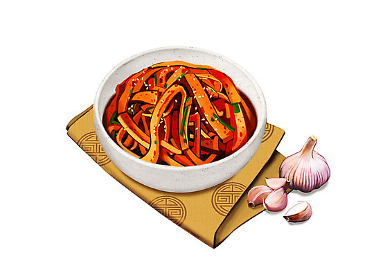 PSD 그릇 한식 일러스트 김치 한국 마늘 사람없음 보자기 대표 천 발효 발효음식 무짠지 국내일러스트 식기 아시아 음식 채소 직물 파일형식 천_직물