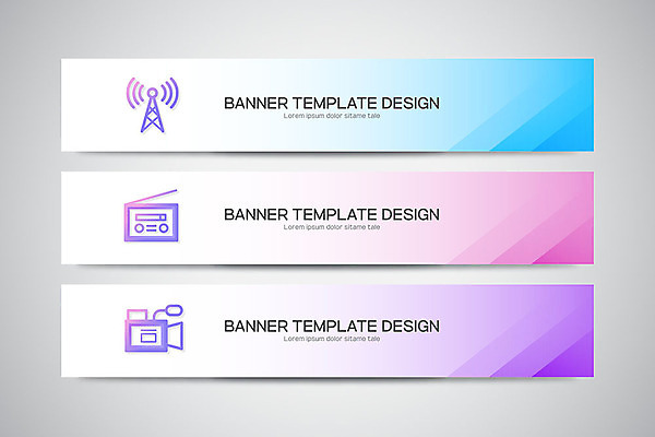 템플릿 배너 배너템플릿 가로배너 백그라운드 프레임 사람없음 그래픽 컬러풀 카메라 현수막 라디오 위성안테나 방송 그라데이션 위성기 위성방송 배너세트 인터넷방송 AI파일 컬러 안테나 가로 전자제품 세트 파일형식 벡터 1인미디어