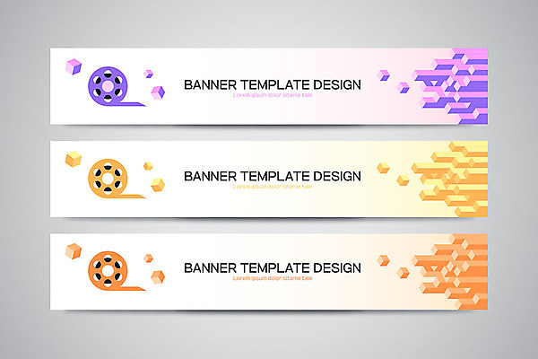 도형 템플릿 배너 배너템플릿 가로배너 백그라운드 문화예술 프레임 사람없음 그래픽 컬러풀 현수막 필름 영화 배너세트 AI파일 컬러 가로 세트 파일형식 벡터