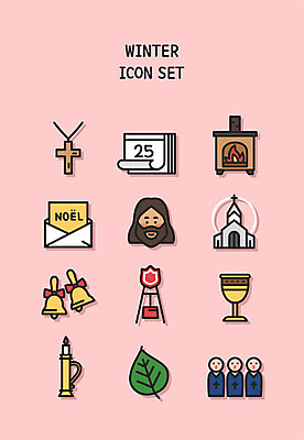 아이콘 분홍색 십자가 크리스마스 겨울 촛불 사람 세트 교회 종 예수 라인아이콘 벽난로 성가대 구세군 2D아이콘 AI파일 계절 기념일 기독교 컬러 초 종교건축 건물 신_종교 합창 파일형식 벡터