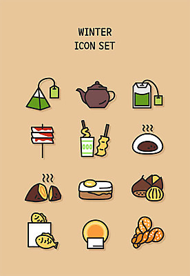 아이콘 겨울 디저트 사람없음 세트 주황색 차 어묵 라인아이콘 겨울음식 겨울간식 군고구마 붕어빵 티백 군밤 계란빵 꽈배기 떡꼬치 호떡 호빵 제철음식 2D아이콘 AI파일 계절 음료 음식 빵 컬러 차_음료 꼬치 밤_견과류 굽기 구이 제철 파일형식 벡터