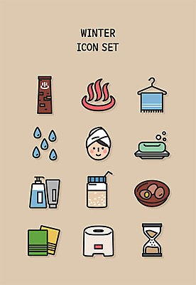 아이콘 여자 겨울 의자 굴뚝 한명 사람 세트 수건 목욕탕 라인아이콘 모래시계 비누 샴푸 사우나 식혜 구운계란 때수건 베이지색 2D아이콘 AI파일 1 계절 음료 모래 시계 컬러 가구 위생용품 계란 전통차 파일형식 벡터