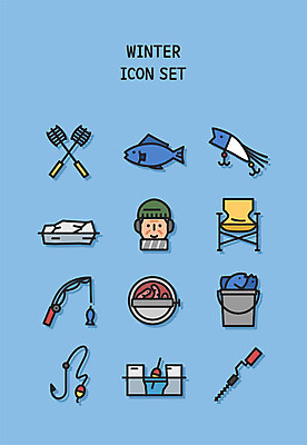 아이콘 남자 겨울 낚시 어류 한명 사람 세트 얼음 낚싯대 라인아이콘 미끼 낚시찌 낚시의자 빙어 빙어낚시 2D아이콘 AI파일 자연요소 1 계절 의자 레저 수중동물 낚시용품 민물고기 얼음낚시 파일형식 벡터