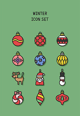 아이콘 크리스마스장식 크리스마스 겨울 눈사람 사탕 사람없음 장식 세트 크리스마스트리 산타클로스 장식볼 루돌프 라인아이콘 산타장식 오너먼트 2D아이콘 AI파일 계절 기념일 사슴 디저트 파일형식 벡터