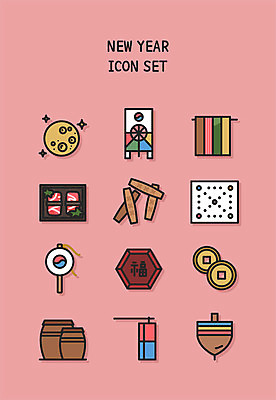 아이콘 한국전통 분홍색 겨울 새해 선물 사람없음 세트 설날 동전 달 항아리 윷놀이 전 라인아이콘 북 연 청사초롱 팽이 2D아이콘 AI파일 자연요소 전통 계절 명절 음식 컬러 돈 타악기 한국 놀이용품 전통놀이 도자기 초롱 파일형식 벡터