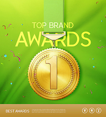 PSD 편집이미지 폭죽 사람없음 연두색 우승 수상_상을받음 상패 트로피 금메달 금상 시상식 연말 카피스페이스 이미지편집 초록색 공백 최고 상_우승 메달 파일형식