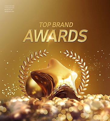 PSD 편집이미지 별 사람없음 빛 반짝임 금색 우승 수상_상을받음 황금 상패 트로피 금상 시상식 연말 월계수 카피스페이스 이미지편집 자연요소 컬러 모션 공백 최고 상_우승 파일형식