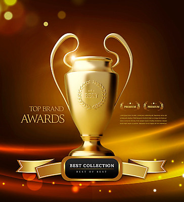 PSD 편집이미지 리본 사람없음 빛 반짝임 갈색 금색 우승 수상_상을받음 황금 상패 트로피 금상 시상식 연말 카피스페이스 이미지편집 컬러 모션 공백 최고 상_우승 파일형식