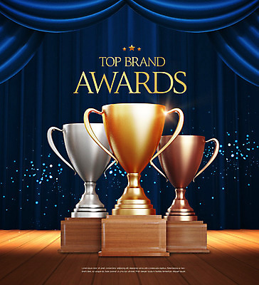 PSD 편집이미지 별 사람없음 파란색 빛 반짝임 갈색 무대 우승 커튼 수상_상을받음 상패 트로피 스포트라이트 금상 금은동 시상식 연말 카피스페이스 이미지편집 자연요소 컬러 모션 공백 최고 상_우승 파일형식