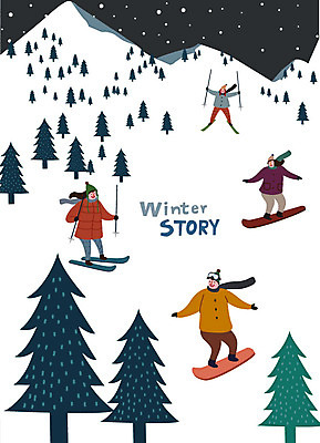 나무 라이프스타일 여자 남자 크리스마스 겨울 일러스트 스키 스키장 사람 여러명 성인 눈 스노우보드 즐거움 겨울풍경 설산 국내일러스트 AI파일 자연요소 식물 계절 기념일 감정 다수 날씨 겨울스포츠 산 풍경 생활 보드_스포츠 파일형식 벡터