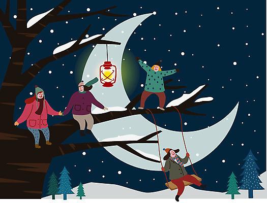 나무 라이프스타일 여자 남자 크리스마스 겨울 일러스트 사람 여러명 성인 램프 눈 초승달 즐거움 그네 겨울풍경 국내일러스트 AI파일 자연요소 식물 계절 기념일 감정 다수 날씨 조명 풍경 생활 달 파일형식 벡터