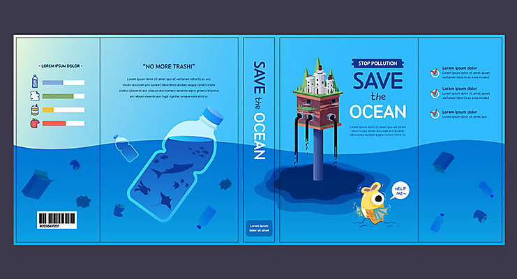 템플릿 교육 표지 북커버 공장 그래프 어류 사람없음 책 파란색 자연보호 환경 바닷속 오염 캔 쓰레기 에코 친환경 페트병 수질오염 아이소메트릭 박스포장 에듀 에듀케이션 폐수 스쿨팩 책날개 책등 표지샘플 이미지템플릿 AI파일 컬러 포장 공업 자연 수중 수중동물 환경오염 보호 병_담는 파일형식 벡터