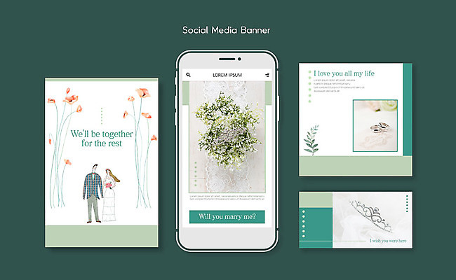 PSD 템플릿 배너템플릿 여자 남자 ZIP 신부 부케 웹템플릿 신랑 결혼 디자인시안 모바일 성인 두명 초록색 스마트폰 세트 티아라 결혼반지 모바일템플릿 모바일웹 소셜네트워크 소셜미디어 웹배너 성인만 모바일앱 SNS배너 모바일페이지 이미지템플릿 배너 컬러 꽃다발 왕관 사람 이벤트 핸드폰 스마트기기 반지 페이지 파일형식