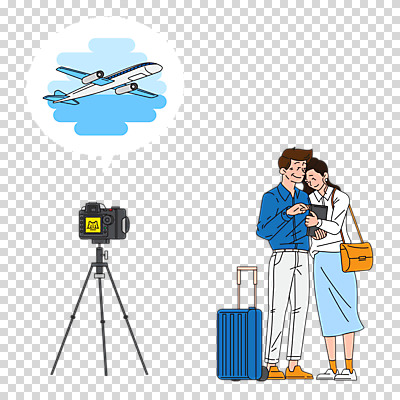 편집 편집이미지 커플 여자 남자 여행 휴가 비행기 누끼 사람 성인 두명 카메라 캐리어 즐거움 PNG 편집소스 감정 관계 항공교통 대중교통 전자제품 여행가방 파일형식