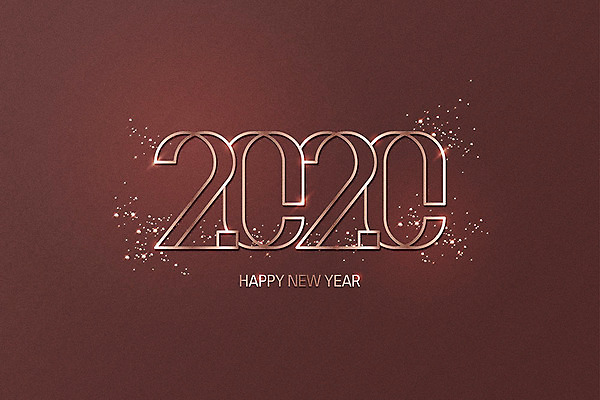 영어 일러스트 새해 타이포그라피 사람없음 반짝임 숫자 쥐띠 해피뉴이어 버건디 2020년 경자년 로즈골드 국내일러스트 AI파일 문자 컬러 모션 빨간색 새해인사 십이지신 쥐 연도 파일형식 벡터