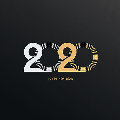 영어 선 일러스트 새해 타이포그라피 사람없음 숫자 검은색 쥐띠 해피뉴이어 2020년 경자년 국내일러스트 AI파일 문자 컬러 새해인사 십이지신 쥐 연도 파일형식 벡터