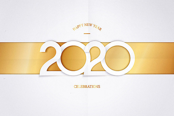 영어 일러스트 새해 타이포그라피 사람없음 숫자 금색 흰색 쥐띠 해피뉴이어 2020년 경자년 국내일러스트 AI파일 문자 컬러 새해인사 십이지신 쥐 연도 파일형식 벡터