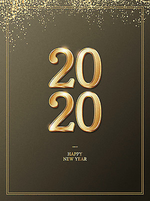 영어 일러스트 새해 타이포그라피 사람없음 반짝임 숫자 금색 쥐띠 해피뉴이어 2020년 경자년 국내일러스트 AI파일 문자 컬러 모션 새해인사 십이지신 쥐 연도 파일형식 벡터