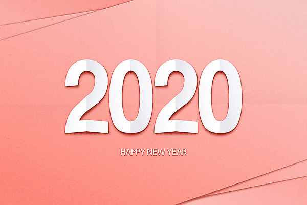 영어 분홍색 일러스트 새해 타이포그라피 사람없음 숫자 쥐띠 해피뉴이어 2020년 경자년 국내일러스트 AI파일 문자 컬러 새해인사 십이지신 쥐 연도 파일형식 벡터