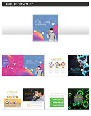 템플릿 남자 ZIP 리플렛 의학 청소년 세포 건강 마스크 사람 팜플렛 성인 10대 세명 30대 컬러풀 인포그래픽 한국인 바이러스 질병 호흡기질환 남자만 인디자인 INDD 이미지템플릿 컬러 동양인 장년 파일형식