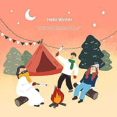 PSD 나무 여자 남자 별 기독교 어린이 겨울 일러스트 텐트 사람 세명 귀여움 캠핑 눈 예수 꼬치 초승달 모닥불 즐거움 마시멜로우 가랜드 조명장식 통나무의자 코랄 겨울캠프 국내일러스트 자연요소 식물 계절 감정 종교 컬러 컨셉 의자 불 레저 날씨 디저트 조명 캠핑도구 장식 달 신_종교 파티용품 파일형식