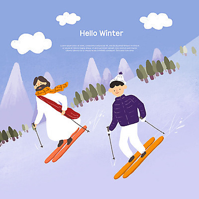 PSD 나무 구름 남자 기독교 어린이 겨울 일러스트 스키 산 털모자 사람 두명 귀여움 목도리 눈 예수 즐거움 연보라색 스키용품 남자만 설산 국내일러스트 자연요소 식물 모자_잡화 잡화 계절 감정 종교 스포츠용품 컨셉 날씨 겨울스포츠 보라색 신_종교 파일형식