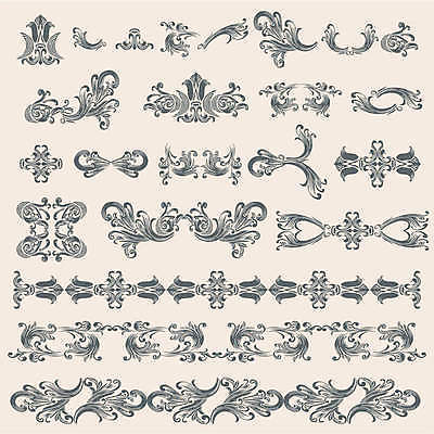 EPS 해외이미지 디자인 일러스트 프레임 사람없음 세트 빈티지 우아함 고딕 바로크 빅토리아 해외일러스트 컨셉 파일형식 벡터 이미지허브