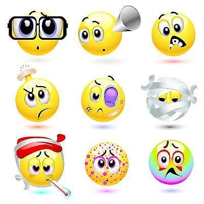 EPS 해외이미지 안경 얼굴 일러스트 사람없음 놀람 듣기 고통 반창고 찡그림 체온계 붕대 두드러기 깔대기 다침 멍 어지러운 얼음팩 이모지 해외일러스트 잡화 감정 모션 표정 신체부위 의료용품 온도계 알레르기 파일형식 벡터 이미지허브