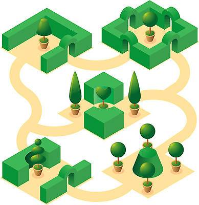 EPS 해외이미지 식물 일러스트 자연 장식 울타리 정원 꽃병 원예 프로젝트 사이프러스 해외일러스트 나무 꽃 취미 담장 생태계 파일형식 벡터 이미지허브