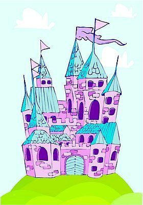 EPS 해외이미지 어린이 백그라운드 일러스트 건축양식 동화 건물 탑 아기 성 엽서 마법 해외일러스트 건축물 건축 사람 편지 파일형식 벡터 이미지허브