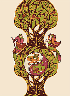 EPS 해외이미지 전신 나무 여자 남자 두마리 일러스트 동화 들기 앉기 성인 두명 고양이 빗자루 도토리 동화나라 인어 성인만 동심 해외일러스트 식물 2 포유류 모션 사람 반려동물 견과류 청소도구 파일형식 벡터 이미지허브