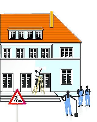 EPS 해외이미지 일러스트 건축양식 주택 페인트 수리 건축가 시골집 화가 개발 건축업자 배관공 복원 해외일러스트 직업 건축 건물 파일형식 벡터 이미지허브