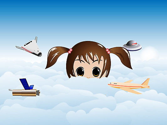 EPS 해외이미지 어린이 컨셉 일러스트 하늘 비행기 학습 우주 인공위성 탐험 호기심 탐사 대패 해외일러스트 교육 감정 통신 항공교통 대중교통 사람 파일형식 벡터 이미지허브