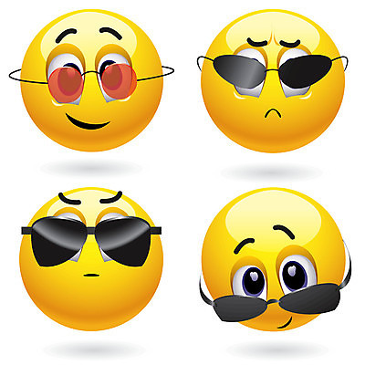 EPS 해외이미지 응시 감정 일러스트 표정 사람없음 선글라스 노란색 다양 표현 찡그림 이모지 해외일러스트 시선 안경 컬러 다수 파일형식 벡터 이미지허브
